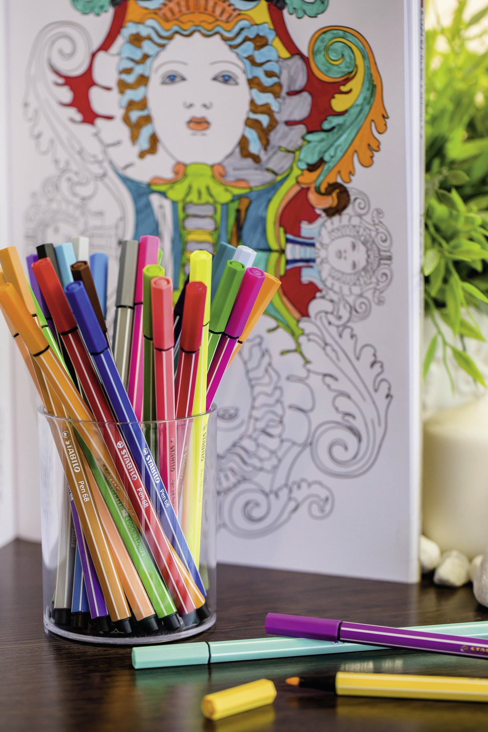 Pen 68 - Rollerset 25 Premium Markers Assorted Colors Medium Tip 1 mm