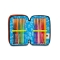 SJ Gang Style Jam Gang - Triple Compartment Pencil Case Complete with School Supplies