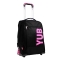 Urban Fluo - 3-Wheel School Trolley for Girls, Double Compartment, Black Fuchsia Pink, 34 Liters