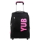 Urban Fluo - 3-Wheel School Trolley for Girls, Double Compartment, Black Fuchsia Pink, 34 Liters