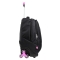 Urban Fluo - 3-Wheel School Trolley for Girls, Double Compartment, Black Fuchsia Pink, 34 Liters