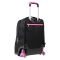 Urban Fluo - 3-Wheel School Trolley for Girls, Double Compartment, Black Fuchsia Pink, 34 Liters