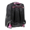 Urban Fluo - 3-Wheel School Trolley for Girls, Double Compartment, Black Fuchsia Pink, 34 Liters