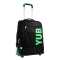 3-Wheel School Trolley - Convertible Backpack, Urban Design Fluorescent Black Green, Unisex 34 Liters