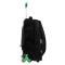 3-Wheel School Trolley - Convertible Backpack, Urban Design Fluorescent Black Green, Unisex 34 Liters