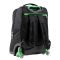 3-Wheel School Trolley - Convertible Backpack, Urban Design Fluorescent Black Green, Unisex 34 Liters