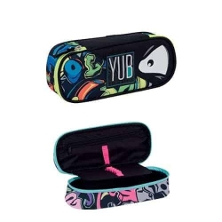 Round Plus Oval Pencil Case - Yellow Black