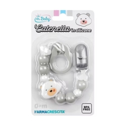 Pacifier Chain - Silicone with Universal Ring, Assorted Colors