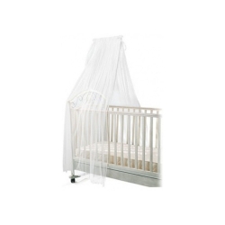 Tulle Veil for Crib with White Metal Support