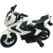 Electric Motorcycle - White 12V with LED Lights, Stabilizers, Sounds, MP3 and USB