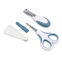 Baby Manicure Set - Scissors, Nail Clippers, and Files - Blue