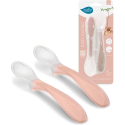 2 Silicone Weaning Spoons 0M+ Pink
