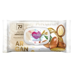 Dealo 72 Argan Oil Wipes with Resealable Plate