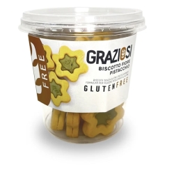 Biscotto Fiore Pistacchio - shortcrust pastry biscuit filled with gluten-free pistachio cream, 190g