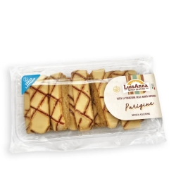 Parigine - crunchy and soft puff pastry snack, gluten-free and lactose-free, with apricot jam, 160g