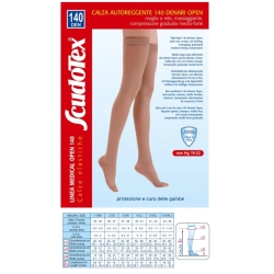 Scudotex - 140 Den Open Toe Hold-Ups Graduated Compression (19-22 mmHg) Size 3
