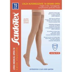 Scudotex - 70 Den Open Toe Hold-Ups (15-18 mmHg) Size 4 Nature
