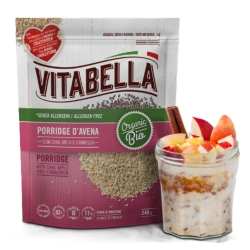 Gluten-free, sugar-free, and fat-free oatmeal porridge with apple and cinnamon, 240g