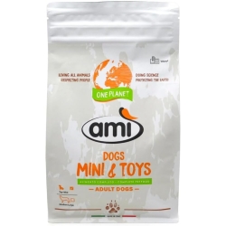 Ami Dog Adult Mini & Toys - Complete food for small adult dogs 1 kg