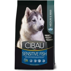 Cibau Adult Medium & Maxi Sensitive Fish - Complete food for adult dogs with inflammatory or allergic conditions 12 kg