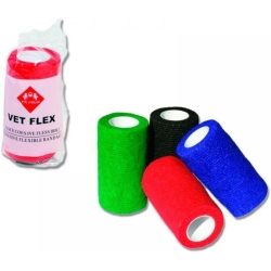 Vet Flex - Disposable Flexible Cohesive Bandage, Black, 10 cm x 4.5 m