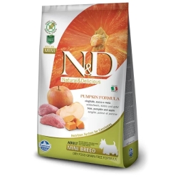 N&D Pumpkin Grain Free Adult Mini Wild Boar, Pumpkin and Apple - Complete food for adult dogs 800g