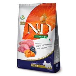 N&D Pumpkin Grain Free Adult Mini Lamb Pumpkin Blueberry - Complete food for adult dogs mini 2.5 kg
