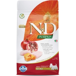 N&D Pumpkin Grain Free Adult Mini Chicken, Pumpkin and Pomegranate - Complete food for adult dogs, mini 800g