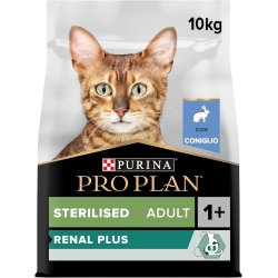 Purina Pro Plan Sterilized Adult Renal Plus Rabbit - Food for sterilized adult cats, kidney health 10 kg