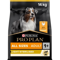 Purina Proplan Light Chicken - Complete food for adult dogs of all sizes, sterilized, light, 14 kg