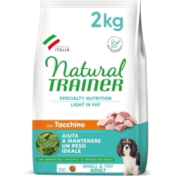 Natural Trainer Light in Fat Small & Toy Adult Turkey - Complete food for adult dogs 2 kg