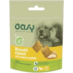 Duck and potato filled dog biscuits - Complementary food for adult dogs 80g
