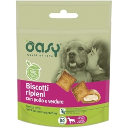 Chicken and Vegetable Stuffed Biscuit Snacks - Complementary food for adult dogs 80g