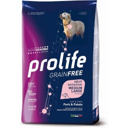Grainfree Adult Sensitive Pork and Potatoes - Complete food for sensitive adult dogs M/L 10 kg