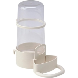 Fpi 4564 - Drinker for Canaries and Exotic Birds with Transparent Tank and Integrated Perch, Ivory, 0.4 L