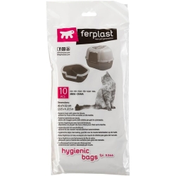FPI 5366 - 10 Replacement Hygienic Bags with Ties for Mika and Dama Cat Litter Boxes 56 x 52 cm