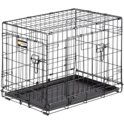 Dog-Inn 60 - Folding Metal Kennel for Small Dogs with Adjustable Divider 64.1 x 44.7 x h 49.2 cm