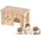 Sin 4641 - Eco-friendly Ventilated Wooden House for Hamsters and Small Rodents 12.5 x 7.5 x 7 cm