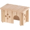 Sin 4641 - Eco-friendly Ventilated Wooden House for Hamsters and Small Rodents 12.5 x 7.5 x 7 cm
