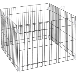 Educational Playpen - Foldable Transformable into a Barrier for Puppies, Black, 80 x 80 x h 62 cm
