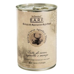 B.A.R.F. minced venison, lamb, and beef - Complete food for dogs and cats 400g