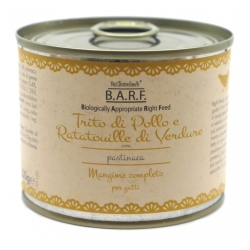 B.A.R.F. Chicken Minced and Vegetable Ratatouille - Complete food for adult cats 200g