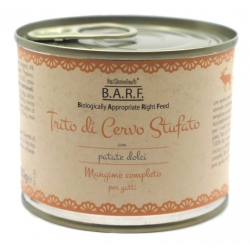 B.A.R.F. Minced Venison with Sweet Potatoes - Complete food for adult cats 200g