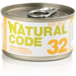 32 Soft Jelly Tuna and Blueberries - Complete Food for Adult Cats 85g