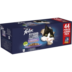 PURINA FELIX LE GHIOTTONERIE Chicken Beef Salmon and Tuna - Complete food for adult cats 44 x 85 gr