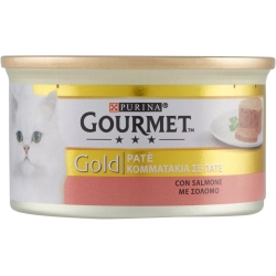 Purina Gourmet Gold Pate Salmon - Complete food for adult, pregnant and lactating cats 85g