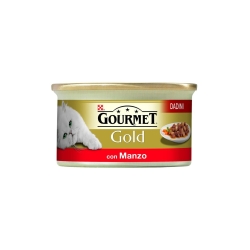 Purina Gourmet Gold Diced Beef - Complete food for adult cats 85g