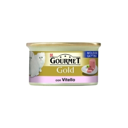 PURINA Gourmet Gold Mousse Veal - Complete food for kittens and pregnant or lactating cats 85 g