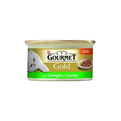 Purina Gourmet Gold Diced Rabbit and Carrots - Complete food for cats 85g