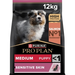 Purina Proplan Medium Puppy Sensitive Skin with Salmon - Complete food for dogs 12 kg
